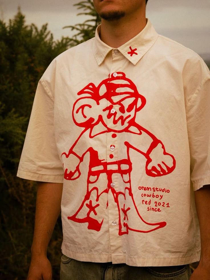 front print half sleeve shirt